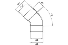 Wavin Ventiza Bogen 45 Grad PVC oval 195x80 mm vertikal M/S