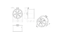 Axialer 630-mm-Rauchgasventilator F300- AL 630 D4 F3 01 CFG