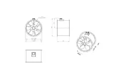 Axialer 800-mm-Kanalventilator F300- AL 800 D4 F3 04 CFG