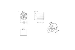 Axialer 355-mm-Rauchgasventilator F400 - AL 355 D42U F4 02 CFG