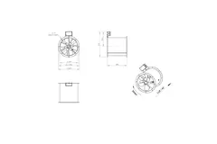 Axialer 355-mm-Rauchgasventilator F300- AL 355 D2 F3 02 CFG