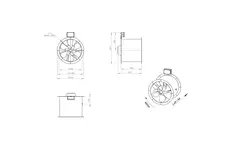 Axialer 400-mm-Rauchgasventilator F300- AL 400 D42U F3 01 CFG