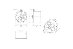 Axialer 630-mm-Rauchgasventilator F400 - AL 630 D4 F4 01 CFG