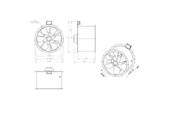 Axialer 630-mm-Rauchgasventilator F400 - AL 630 D84U F4 01 CFG