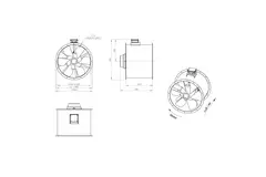Axialer 800-mm-Kanalventilator Rauchgas F400 - AL 800 D4 F4 06 CFG