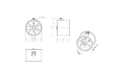 Axialer 800-mm-Kanalventilator Rauchgas F400 - AL 800 D84U F4 01 CFG