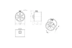 Axialer 800-mm-Kanalventilator Abgas F300- AL 800 D4 F3 05 CFG
