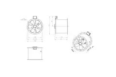 Axialer 500-mm-Rauchgasventilator F400 - AL 500 D42U F4 02 CFG