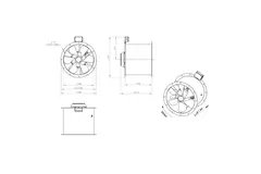 Axialer 500-mm-Rauchgasventilator F400 - AL 500 D42U F4 01 CFG