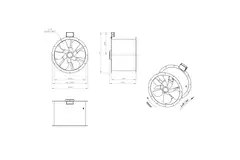 Axialer 560-mm-Rauchgasventilator F400 - AL 560 D84U F4 01 CFG
