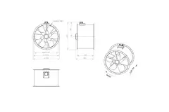 Axialer 900-mm-Rauchgasventilator F400 - AL 900 D6 F4 02 CFG