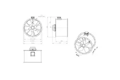 Axialer 900-mm-Rauchgasventilator F300- AL 900 D4 F3 05 CFG