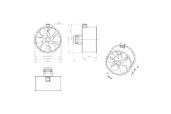 Axial 1250 mm Kanalventilator Abgas F300- AL 1250 D6 F3 05 CFG