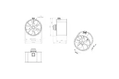 Axialer 1120-mm-Rauchgasventilator F400 - AL 1120 D6 F4 03 CFG