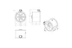 Axialer Kanalventilator 450 mm - AL 450 D4 02 CFG