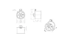 Axialer 450 mm Abgasventilator F300- AL 450 D42U F3 01 CFG