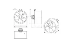 Axialer 710-mm-Rauchgasventilator F400 - AL 710 D6 F4 02 CFG