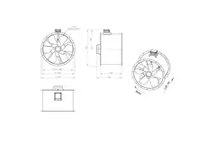 Axialer 900-mm-Rauchgasventilator F400 - AL 900 D84U F4 02 CFG