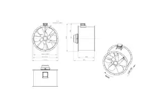 Axialer 900-mm-Rauchgasventilator F400 - AL 900 D84U F4 03 CFG
