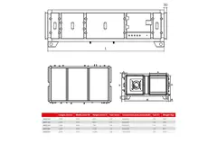 Maxivent WRG Lüftungsgerät mit Gegenstromwärmetauscher 1200 m³/h horizontal low profile rechts - M4512