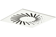 Drallauslass aus Stahl mit verstellbaren Leitblechen - 400x400 mm - RAL 9010