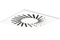 Drallauslass aus Stahl mit verstellbaren Leitblechen - 500x500 mm - RAL 9016