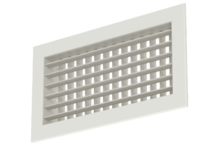 Doppeltes verstellbares Wandgitter aus Aluminium - mit Reibungsfedern - 200x100 mm - RAL 9010
