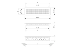 Aluminium Wandgitter mit festem Gitter - mit Reibungsfedern - 400x300 mm - RAL 9005