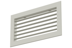 Einfach verstellbares Wandgitter aus Aluminium mit Dämpfer - mit Reibungsfedern - 300x100 mm - RAL 9010