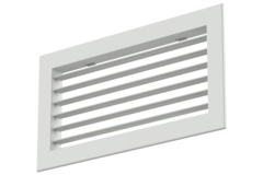 Einfach verstellbares Wandgitter aus Aluminium mit Dämpfer - mit Reibungsfedern - 300x100 mm - RAL 9016
