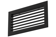 Einfach verstellbares Wandgitter aus Aluminium mit Dämpfer - mit Reibungsfedern - 300x100 mm - RAL 9005