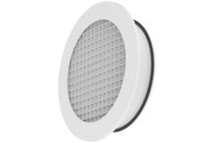 Rundes Wandgitter aus Aluminium mit festem Gitter - 630 mm - RAL 9003