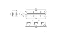 Ergovent rahmenloser Schlitzauslass 1000 mm mit Anschlussdurchmesser 160 mm - Klimatisierung - 3 Schlitze