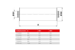 Spiro-SAFE Premium-Schalldämpfer Durchmesser 250 mm - Länge 1200 mm (100 mm Isolierung)