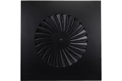 Dralldurchlass mit feststehenden Lamellen 400mm quadratisch - SWS 400 RAL 9005 30% Glanz
