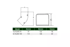 ClimaConnect 45° Flachbogen für Montageschacht 75 mm - RAL 9010