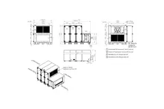 Maxivent WTW-Lüftungsgeräte mit Wärmerad, 5000 m³/h, mit Warmwasser- und Kaltwasserregister, horizontal links – RHE 5000 H WKJL T 01