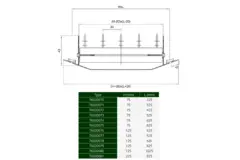 ClimaConnect-Kanalgitter, einseitig verstellbar, 325 × 75 mm, für Rohre von 160 bis 400 mm – unbeschichtet