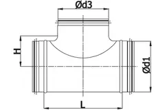 Wickelfalz T-Stück 90° Ø 160mm mit Abzweigung nach Ø 160mm