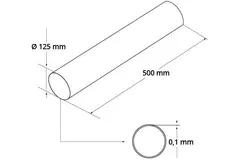 Lüftungsrohr Kunststoff Ø 125 mm (0,5 Meter) A125-0.5