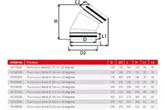 Thermoduct 13mm Bogen 30 Grad isoliert durchmesser 315 mm