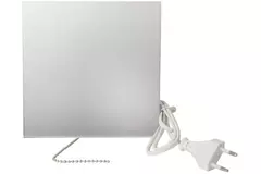 Badlüfter Ø 125 mm mit Zugschnur und Stecker - Glasfront satiniert silber