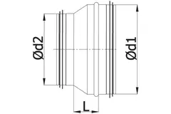 Reduzierstück Ø 200mm - Ø 180mm für Wickelfalzrohre