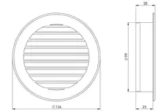 Lamellengitter Kunststoff Ø100 mm Schwarz - VR100M