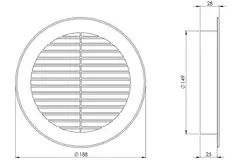 Lamellengitter Kunststoff  Ø150 mm braun - VR150B