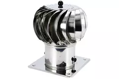 Windbetriebener Dachventilator Edelstahl mit Haube inkl. Dachplatte - 180m³/h