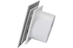 Badezimmerventilator Ø 100 mm mit Zeitschaltuhr und Einschaltverzögerung – Glasfront in Satin-Silber